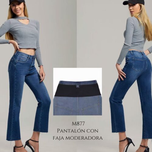 Pantalón  Vaquero Azul con Faja Moldeadora