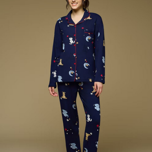 Pijama Afelpada Mujer con Estampados