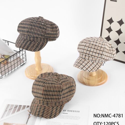 Gorra Mujer  Estilo Newsboy Cuadros