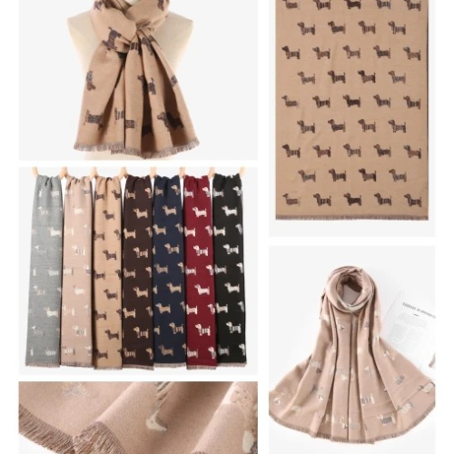 Pashmina Estampado Perro Salchicha