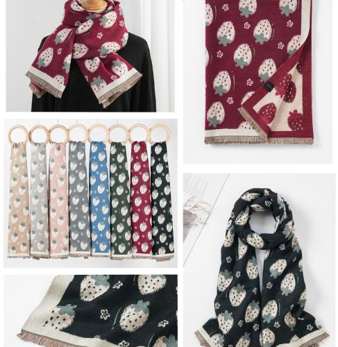 Pashmina Diseño Estampado Fresas