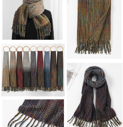 Bufanda Multicolor con Flecos