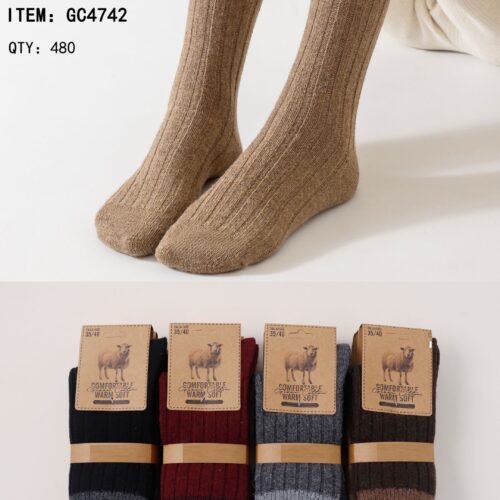 Calcetines Largos con Lana Diseño Rayas Mujer