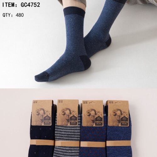 Calcetines Largos con Lana Estampado Rayas Hombre