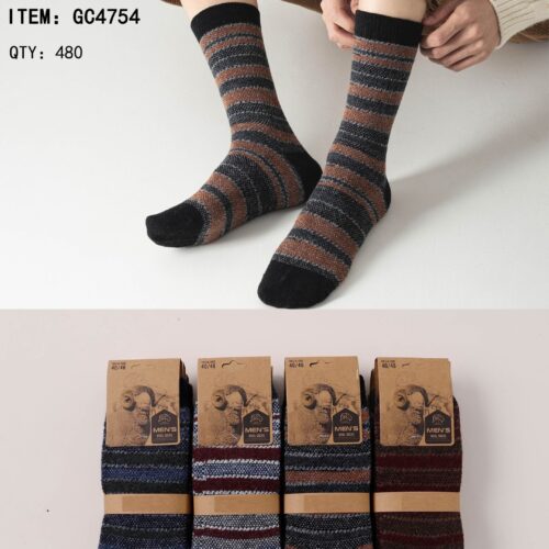 Calcetines Largos con Lana Estampado Rayas Hombre