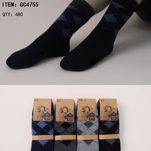 Calcetines Largos con Lana Estampado Rombos Hombre