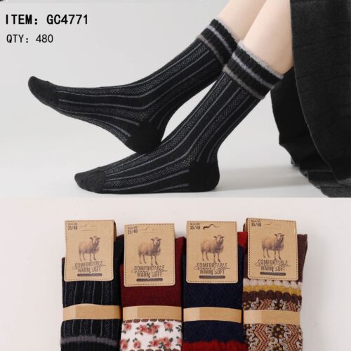 Calcetines Largos con Lana Estampado Mujer