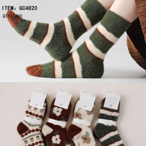 Calcetines Largos Estampado Rayas Mujer