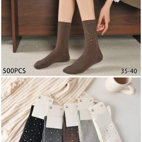 Calcetines Largos con Lana Canalé con Brillantes  Mujer