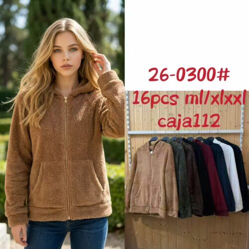 Chaqueta de Felpa con Capucha Cierre de Cremallera