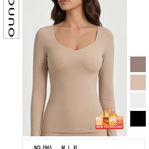 Camiseta de Manga Larga Afelpada Mujer